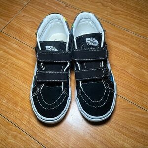 Vans Black and White Skate Sneakers with Velcro Straps